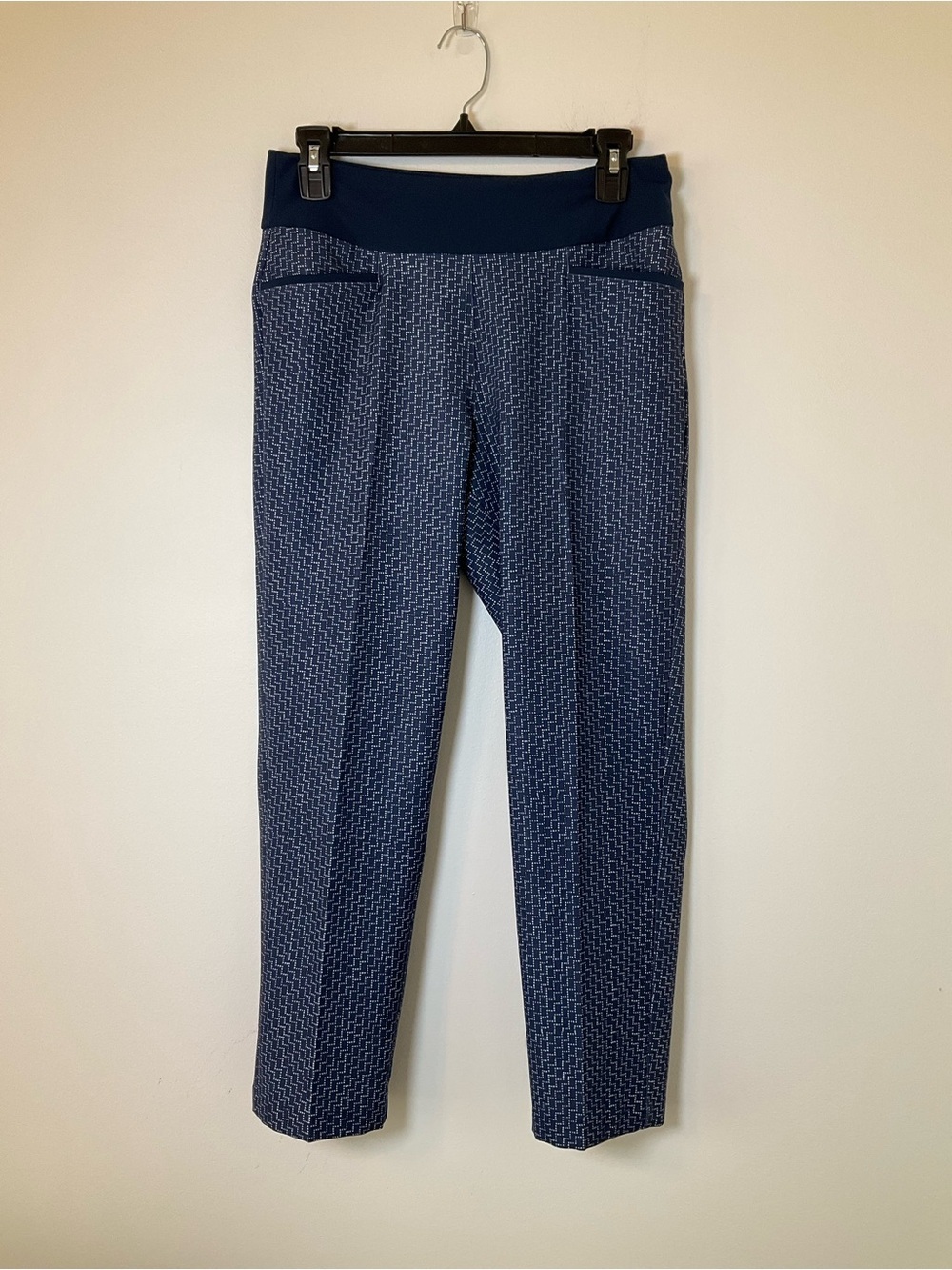 Adidas Golf Printed Ankle Pants Blue Stretch Performance Size S